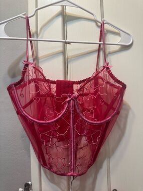 SKIMS EMBROIDERED TULLE
UNLINED DEMI CORSET PUNCH Color.